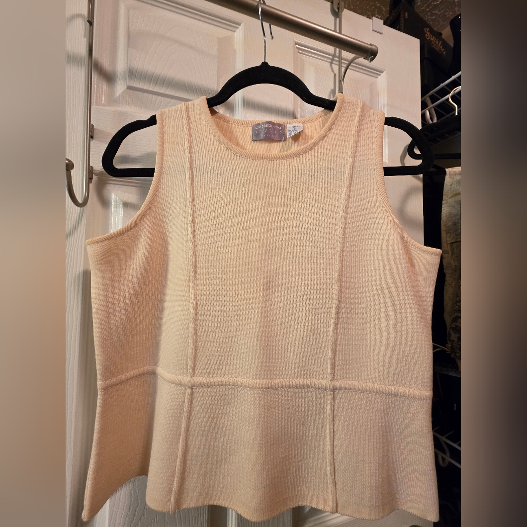 Liz Claiborne Studio Petite Cream Knit Top